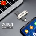 KODAK Type-C Dual USB 3.2 Flash Drive K273 128GB 256GB Memory Stick Pendrive 256GB 64GB U Disk. 