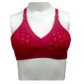 Classic Cotton Bra Brazier for Women Undergarments and Non-wired Brazzer with Chikan Embroidery. 