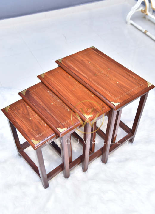 Streak%20Wooden%20Paisley%20Nesting%20Tables%20Set%20of%204-Wooden%204%20Piece%20Nesting%20Tables-Wood%20Nest%20Table%20Set%20Brass%20Work-Customized%20-%20Image%202