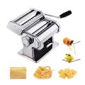 Pasta Maker Stainless Steel Pasta Machine Cutter Hand Crank Clamp And Clean Brush For Homemade Spaghetti & Fettuccini-Durable. 