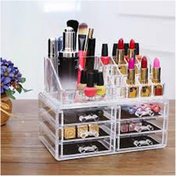 Acrylic Transparent Drawers Makeup Organizer Lipstick Holder Dust-Proof Cosmetic Storage Box 6 Drawer Desk Organizer Storage
