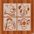 Teddy Bear and Monkey Mouse Face Stencil Used for Painting on Wood, Canvas, Paper, Fabric, Wall, Kids Stencil. 