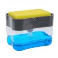 2 In 1 Scrubbing Liquid Detergent Dispenser Press Type Liquid Soap Box Pump Organizer Sponge Kitchen Bathroom Supplies. 