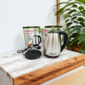 Imported Electric Kettle - 2L, 1500W, Global star National Certified, Stainless Steel with Advanced Automatic Switch for Rapid Boiling and Safety quick boiler kettle for tea. 