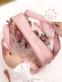 Upgrade Your Travel Routine with Our Premium Quality Toiletries Organizer Makeup Bag! Extra Large, Waterproof, Portable Cosmetic Case Made of Leather & Transparent Material. 