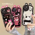 Caseunicorn Casing HP Cartoon 3D Doll Ears Couples Case Compatible For IPhone 7Plus 11 XR 15 14 13 12 11 Pro Max 6 6s 7 8 Plus X XS MAX 8P 7P se 2020 Cute Oil Paint Panda Strawberry Bear Lotso 3D Wavy Curved Edge Shockproof Soft Cover. 