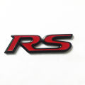 Car Metal RS Logo Red Black | 3D Stylish Emblem Badge Sticker for Cars. 