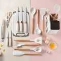 19PCS Silicone Kitchenware Cooking Utensils Set Random Colours Non-stick Cookware Spatula Kit Heat Resistant Wooden Handle Kitchen Cooking Tool. 