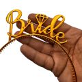 Bride Hair Band - Adjustable - Bridal Shower Hair Band - Golden Color - Headband For Girls. 