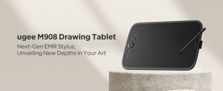 UGEE%20Upgrade%20M908%2010x6.25Drawing%20Tablet,Graphics%20Tablet%20with%208%20Hot%20Keys%20&%20Scroll%20Wheel,Battery%20Free%20Stylus%20of%2016K%20Levels%20Pressure%20Sensitivity%20Drawing%20Pad%20Compatible%20with%20Windows/Mac/Android%20Art%20Tablet%20-%20Image%203