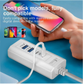 SuperCharge Pro: 20W Fast Charging Plug with 4 Outlets - 2 USB + 2 Type-C PD Sockets for iPhone & Samsung FastCharge Hub: 4-in-1 Power Socket Adapter with 2 USB + 2 Type-C PD Ports for Quick Charging. 