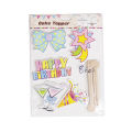 Foam Board Cake Topper Collection, Cartoons Character Sticker Cakes Topper, Happy Birthday Baby Boy & Baby Girl Announcement Best Wishes Foamboard Stickers Cup Cake Toppers Sponge Cake Decoration Foaming Sheet Wooden Top, Parties Decor Supplies Materials. 