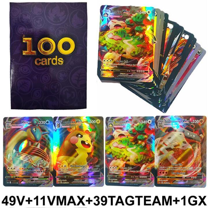 【Simple 3C】100PCS Pokemon v Cards original GX EX MEGA VMAX Card pokimon cards Games Booster Box English Trading Collection Battle Card Toys