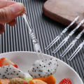 Elegant Plastic Flatware Home Dining Utensils Colorful Party Skewers Transparent Dessert Picks Disposable Plastic Fruit Forks. 