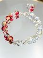 Glass Crackle Beaded Charm Bracelet – Customizable in Any Color of Beads, Charms or Alphabet Charms. 