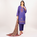Maahru Unstitched Fabric for women and girls - 2 piece - Shirt and Dupatta - Purple Haze Suit. 