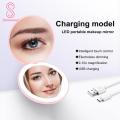 Battery-powered Makeup Mirror Portable Led Makeup Mirror Rechargeable 10x Magnification Travel Vanity Mirror for Women Double-sided Round Purse Mirror with Light Ideal for Southeast Asian Buyers. 