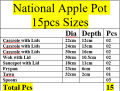 National Apple pot Gift set Cookware set 15pcs Best quality ever Metal Finish Cookware Set. 