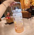 2L Portable Large Capacity Water Bottles Fitness Water Jug With Time Marker Gym Bottle. 