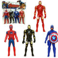 2 Pcs Set - Marvel Avenger Super Hero Action Figure Toy Set - Iron Man Red Iron Man Black Spider Man Captain America - Size 4.5 Inch/12cm. 