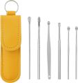 Ear Cleaner Earwax Removal Kit: Ear Wax Removal - Ear Cleaner with 6 Pcs Ear Set - Earwax Remover Tool - Ear Cleaning Kit for Adults with Storage Bag (Yellow). 