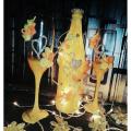 Pack of 3 decorative bottles and glass,  handmade home decor item. 