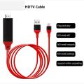 2M  HDMI Cable for Iphone 5/6/6S/6 Plus/7/7plus Light ning to HDMI HDTV 1080P Audio Adapter Cables For game Video Display (Colour RED/BLACK). 