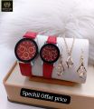 SPECHIL OFFER PRICE  STAR CLASSIC COUPLE WATCH  GOOD LOOKING DILE  NEW COLOERS  WITH STONE LOKIT CHIN STONE EARRINGS  COMPLETE SET AMAZING OFFER PRICE  WITH VIP NORMAL GIFT BOX. 