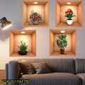 4 Pcs Wall Decor 3D Sticker Removable. 