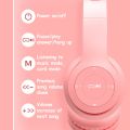 Wireless Headphones Cat Ear with Mic Blue-tooth Glow Light Stereo Bass Helmets Children Gamer Girl Gifts PC Phone Gaming Headset. 