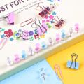 【NEW】 72Pcs Color Binder Clips Paper Clips Push Pin Set Rose Gold Push Pins Cute Stationery For Office Accessories School Supplies. 