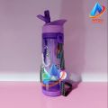 600ml Bright Creative Girls Favourite Cute Cartoon Character Water Bottle with Straw BPA Free Clear Plastic for Girls. 