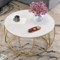 Contemporary Small End Tables for Living Room ,Round Side Tea Coffee Table ,Couch Cocktail Table, Tempered Glass Top and Metal Frame ,Polished Surface. 
