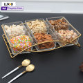 Food storage containers- dry fruits and nuts storage containers - 4 and 6 Dip Square Compartment Glass Serving Tray. 