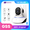 GSS 360° WiFi Camera Cctv Camera Wifi Camera Cctv IP Security Camera Home Surveillance Camera Baby Camera Night Vision Two Way Audio Motion Detection SD Card Slot V380 App White. 
