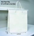 White Gift Bags 5.7 x 4.75 x 3 inches Kraft Paper Bags with Handles Bulk, Gift Bags Medium Shopping Retail Merchandise Wedding Party Favor Bags, Paper Grocery Bags Sacks Recyclable. 