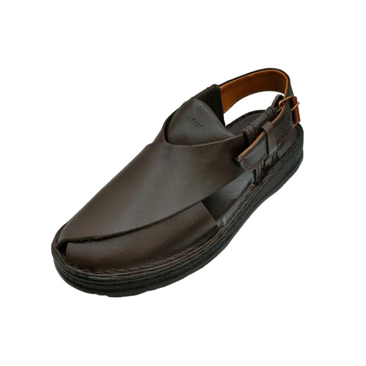 Punto%20Zero%20Brown%20Leather%20Peshawari%20Chappal%20-%20Image%203