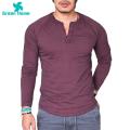 Green Home Men T-shirt Buttons Men Cotton T-shirt. 