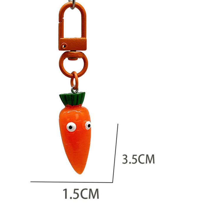 Creative Easter Keychain Novelty PVC pumpkin orange carrot shape Carrot Keyring  Cute Fruit Keychain for Fashion Accessory Easter Present Car Keys Women's Accessory Backpack Decor