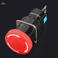 16mm Latching Red Mushroom Emergency Stop Push Button Switch 1NO+1NC 6-380V. 