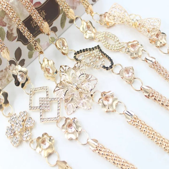 1pc Fashion Women Belt Simple Chain Lady High Waist Gold Belts Waistband For Girls Party Jewelry Dress Metal Chain Belt