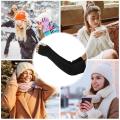 Long Fingerless Gloves Elbow Long Fingerless Thumb Hole Gloves Knitted Fingerless Gloves Thumb Hole Gloves For Women And Men. 