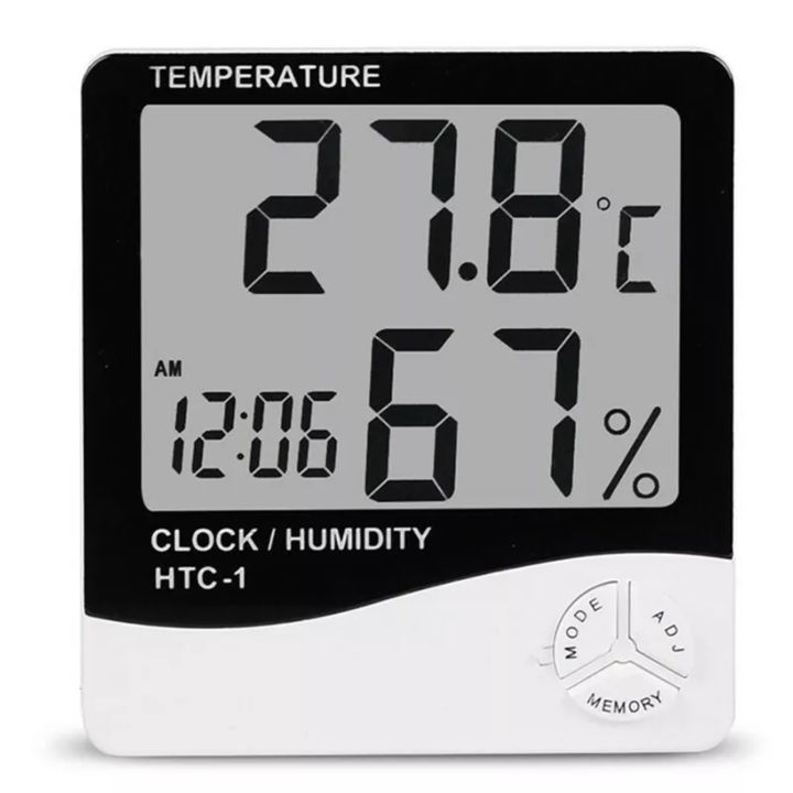 HTC-1%20Digital%20Indoor%20Temperature%20&%20Humidity%20Monitor%20%7C%201-3%20Pcs%20%7C%20Room%20Thermometer%20with%20Clock,%20Beep%20Alarm%20&%20External%20Sensor%20for%20Home,%20Office%20&%20Indoor%20Gardens%20-%20Image%207