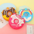 Donut Shape 350ml Silicone Drinking Bottle/water bottle Cute Portable School Kids Water Bottle with Straw /Strap New Design doughnut shape water bottles water bottles in doughnut shape. 