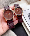 Couple Watch Rubber Chain Strap Puch Button Lock. 