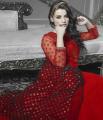 Red Colour Net Embroidered Stitched Anarkali Style Designer Gown Siya-1006. 