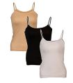 Pack of 3 Camisole For Teenage Girls Biddies Strechable pure cotton Tank Tops for Women Girls. 