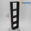  3-Tier No Tool Assembly Open Shelf Bookcase, White black brown. 