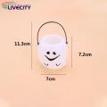 Festive Pumpkin Shaped Candy Bucket Convenient Colorful Snack Box for Halloween Ideal Gift for Southeast Asian Celebrations. 
