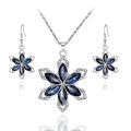 Cccam Espa?a 2022 Estables Ofertas Navide?as Liquidaciones Collar De Cristal Azul Con Forma De Flor De Seis Pétalos Para Novia Collar De Nieve Con Personalidad Estilo Retro Regalo De Aniversario De Boda. 